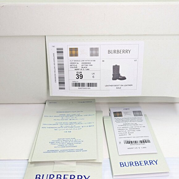 Burberry Women's Saddle Low Harness Strap Boots Black Size 39 MSRP $1,890 - Picture 14 of 14